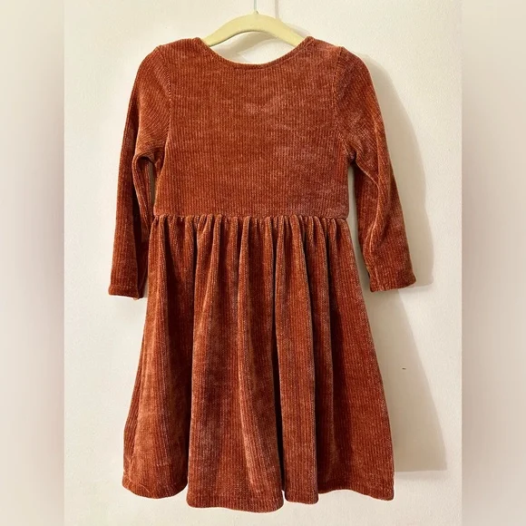 Zunie Girls Rust Colored Chenille Unicorn Dress - Picture 3 of 3